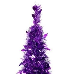 Northlight 6' Purple Tinsel Pop-Up Artificial Christmas Tree, Unlit -Christmas Trees Sales Store unnamed file 5634