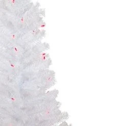 Northlight 4' Pre-Lit Woodbury White Pine Slim Artificial Christmas Tree, Pink Lights -Christmas Trees Sales Store unnamed file 5649
