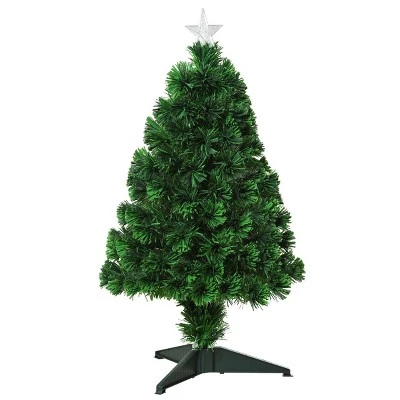 HOMCOM Pre-Lit Douglas Fir Tabletop Artificial Christmas Tree with 85 Branches and Fiber Optic LED Lights 32" Tall 9 HOMCOM Pre-Lit Douglas Fir Tabletop Artificial Christmas Tree with 85 Branches and Fiber Optic LED Lights 32" Tall - Image 9