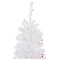 Northlight 4' Pre-Lit Woodbury White Pine Slim Artificial Christmas Tree, Pink Lights -Christmas Trees Sales Store unnamed file 5650