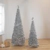 Northlight 6' Silver Tinsel Pop-Up Artificial Christmas Tree, Unlit