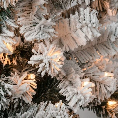 National Tree Company Pre-Lit Medium Flocked Acacia Hinged Artificial Christmas Tree Clear Lights 2 National Tree Company Pre-Lit Medium Flocked Acacia Hinged Artificial Christmas Tree Clear Lights - Image 2