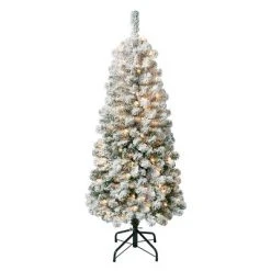 National Tree Company Pre-Lit Medium Flocked Acacia Hinged Artificial Christmas Tree Clear Lights 6 National Tree Company Pre-Lit Medium Flocked Acacia Hinged Artificial Christmas Tree Clear Lights -Christmas Trees Sales Store unnamed file 5674
