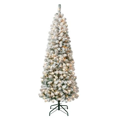 National Tree Company Pre-Lit Medium Flocked Acacia Hinged Artificial Christmas Tree Clear Lights 4 National Tree Company Pre-Lit Medium Flocked Acacia Hinged Artificial Christmas Tree Clear Lights - Image 4