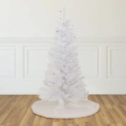 Northlight 4' Pre-lit Rockport White Pine Artificial Christmas Tree, Multi Lights