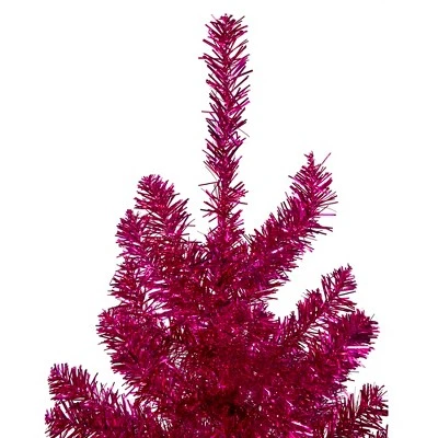 Northlight 4.5" Metallic Pink Tinsel Artificial Christmas Tree - Unlit 3 Northlight 4.5" Metallic Pink Tinsel Artificial Christmas Tree - Unlit - Image 3