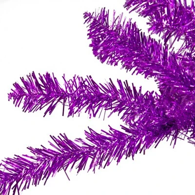 Northlight 4.5' Metallic Purple Tinsel Artificial Christmas Tree - Unlit 1 Northlight 4.5' Metallic Purple Tinsel Artificial Christmas Tree - Unlit