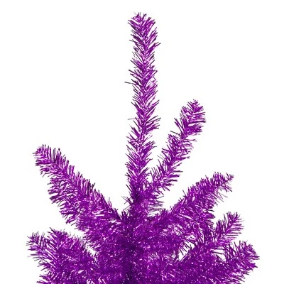 Northlight 4.5' Metallic Purple Tinsel Artificial Christmas Tree - Unlit 2 Northlight 4.5' Metallic Purple Tinsel Artificial Christmas Tree - Unlit - Image 2