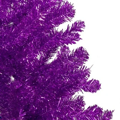 Northlight 4.5' Metallic Purple Tinsel Artificial Christmas Tree - Unlit 3 Northlight 4.5' Metallic Purple Tinsel Artificial Christmas Tree - Unlit - Image 3