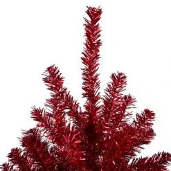 Northlight 4.5' Metallic Red Tinsel Artificial Christmas Tree - Unlit -Christmas Trees Sales Store unnamed file 5737