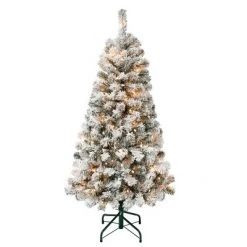 National Tree Company Pre-Lit Flocked Acacia Artificial Christmas Tree Clear Lights -Christmas Trees Sales Store unnamed file 5741