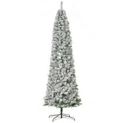 HOMCOM Pre-Lit Artificial Snow Flocked Christmas Tree with Warm White LED Lights, and tips, Holiday Home Christmas Decor with Stand, Green / White -Christmas Trees Sales Store unnamed file 575