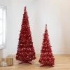 Northlight 4' Pre-Lit Red Tinsel Pop-Up Artificial Christmas Tree, Clear Lights