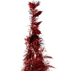 Northlight 4' Pre-Lit Red Tinsel Pop-Up Artificial Christmas Tree, Clear Lights -Christmas Trees Sales Store unnamed file 5761