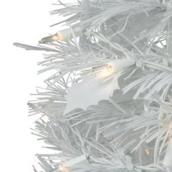 Northlight 4' Pre-Lit White Tinsel Pop-Up Artificial Christmas Tree, Clear Lights