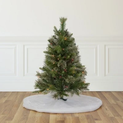 Northlight 3' Pre-Lit Kingston Cashmere Pine Full Artificial Christmas Tree, Multi Lights 1 Northlight 3' Pre-Lit Kingston Cashmere Pine Full Artificial Christmas Tree, Multi Lights