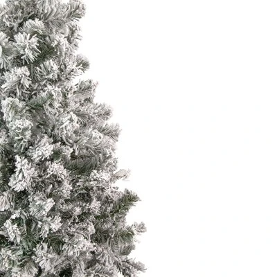 Northlight 4.5' Flocked Madison Pine Artificial Christmas Tree, Unlit 2 Northlight 4.5' Flocked Madison Pine Artificial Christmas Tree, Unlit - Image 2