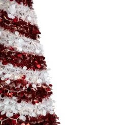 Northlight 4' Pre-Lit Candy Cane Pop-Up Artificial Christmas Tree, Clear Lights -Christmas Trees Sales Store unnamed file 5802