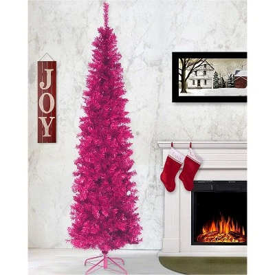 National Tree Company 6 Foot Unlit Pink Holiday Tinsel Christmas Tree Bundle with Twinkly Smart Decorations Custom 250 Bulb LED RGB+W String Lights 2 National Tree Company 6 Foot Unlit Pink Holiday Tinsel Christmas Tree Bundle with Twinkly Smart Decorations Custom 250 Bulb LED RGB+W String Lights - Image 2