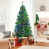 Costway 6FT/7FT Pre-Lit Hinged Christmas Tree with 260/350 Multi-Color Lights No Fluffing Required