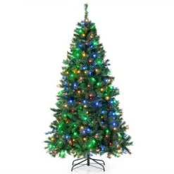Costway 6FT/7FT Pre-Lit Hinged Christmas Tree with 260/350 Multi-Color Lights No Fluffing Required -Christmas Trees Sales Store unnamed file 5842