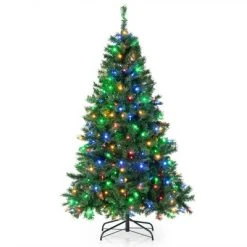 Costway 6FT/7FT Pre-Lit Hinged Christmas Tree with 260/350 Multi-Color Lights No Fluffing Required -Christmas Trees Sales Store unnamed file 5843
