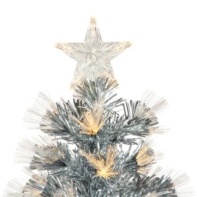Northlight 3' Pre-Lit Silver Fiber Optic Artificial Christmas Tree, Warm White Lights 3 Northlight 3' Pre-Lit Silver Fiber Optic Artificial Christmas Tree, Warm White Lights - Image 3