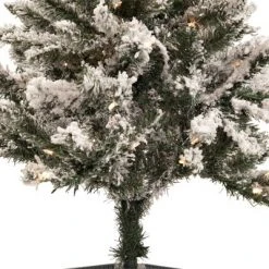 Northlight 4' Pre-Lit Flocked Pine Slim Artificial Christmas Tree, Clear Lights -Christmas Trees Sales Store unnamed file 5866