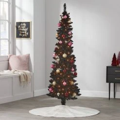 6' Pre-Lit Shiny Black Alberta Spruce Artificial Christmas Tree Clear Lights - Wondershop™