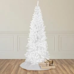 Northlight 6.5' White Georgian Pine Slim Artificial Christmas Tree, Unlit