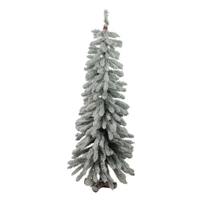 Northlight 4' Unlit Slim Flocked Winter Alpine Artificial Christmas Tree 1 Northlight 4' Unlit Slim Flocked Winter Alpine Artificial Christmas Tree