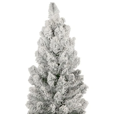 Northlight 6' Flocked North River Pine Pencil Artificial Christmas Tree, Unlit 3 Northlight 6' Flocked North River Pine Pencil Artificial Christmas Tree, Unlit - Image 3