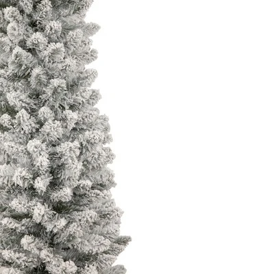 Northlight 6' Flocked North River Pine Pencil Artificial Christmas Tree, Unlit 4 Northlight 6' Flocked North River Pine Pencil Artificial Christmas Tree, Unlit - Image 4