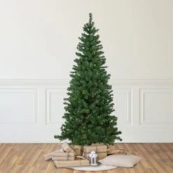 Northlight 6' Pre-Lit Wilson Pine Slim Artificial Christmas Tree, Multi Lights
