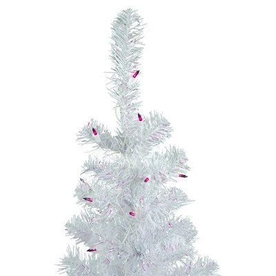 Northlight 3' Pre-lit Rockport White Pine Artificial Christmas Tree, Purple Lights 3 Northlight 3' Pre-lit Rockport White Pine Artificial Christmas Tree, Purple Lights - Image 3