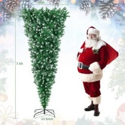 Costway 7.5FT Pre-Lit Snowy Upside Down Christmas Tree 1100 Tips w/ 400 Lights & 8 Modes 11 Costway 7.5FT Pre-Lit Snowy Upside Down Christmas Tree 1100 Tips w/ 400 Lights & 8 Modes -Christmas Trees Sales Store unnamed file 5954