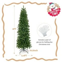 Costway 6 FT/7.5 FT Pre-Lit Hinged Artificial Christmas Tree w/ 648/796 Tips & 270/350 LED Lights -Christmas Trees Sales Store unnamed file 5963