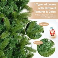 Costway 6 FT/7.5 FT Pre-Lit Hinged Artificial Christmas Tree w/ 648/796 Tips & 270/350 LED Lights -Christmas Trees Sales Store unnamed file 5964
