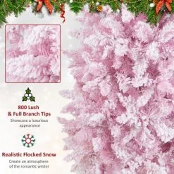 Costway 7FT Pre-Lit Snow Flocked Hinged Pencil Christmas Tree w/ 300 Lights & 8 Modes 16 Costway 7FT Pre-Lit Snow Flocked Hinged Pencil Christmas Tree w/ 300 Lights & 8 Modes -Christmas Trees Sales Store unnamed file 5978