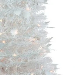 Northlight 6' Pre-Lit White Tinsel Pop-Up Artificial Christmas Tree, Clear Lights -Christmas Trees Sales Store unnamed file 5998