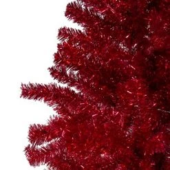 Northlight 6' Metallic Red Tinsel Artificial Christmas Tree - Unlit -Christmas Trees Sales Store unnamed file 6002