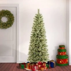 National Tree Company Unlit Slim Arcadia Cashmere Pine Hinged Artificial Christmas Tree