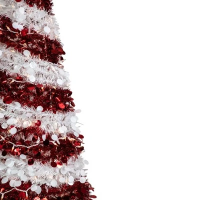 Northlight 6' Pre-Lit Candy Cane Pop-Up Artificial Christmas Tree, Clear Lights 3 Northlight 6' Pre-Lit Candy Cane Pop-Up Artificial Christmas Tree, Clear Lights - Image 3