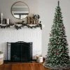National Tree Company 7.5' Unlit Slim Cullen Hinged Artificial Christmas Tree with Berries & Pinecones