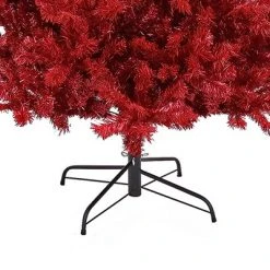 National Tree Company 7 Foot Full Bodied Flocked Unlit Colorful Celebration Artificial Christmas Tree with 1,113 Branch Tips, & Metal Stand, Red -Christmas Trees Sales Store unnamed file 6050