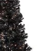 Northlight 6' Pre-Lit Black Artificial Tinsel Christmas Tree, Clear Lights