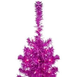 Northlight 6' Pre-Lit Pink Artificial Tinsel Christmas Tree, Clear Lights -Christmas Trees Sales Store unnamed file 6084
