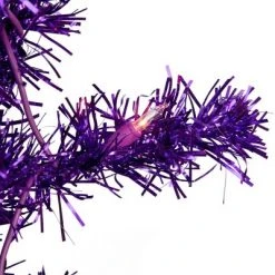 Northlight 6' Pre-Lit Purple Artificial Tinsel Christmas Tree, Clear Lights
