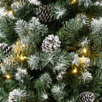 National Tree Company Pre-Lit LED Slim Snowy Oakley Hills Artificial Christmas Tree Warm White Lights 2 National Tree Company Pre-Lit LED Slim Snowy Oakley Hills Artificial Christmas Tree Warm White Lights - Image 2