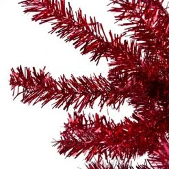 Northlight 7' Metallic Red Tinsel Artificial Christmas Tree - Unlit